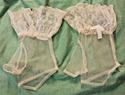 New Vintage White 100  Nylon Lace Half Finger Thumb Gloves Wedding