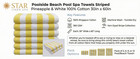 Hotel Cabana Beach pool Towels 30x60 In  Pineapple Stripe  100  Cotton  3-pack