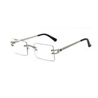 Men s Clear Lens Square Silver Frame Fashion Rectangle Hip Hop Eye Glasses