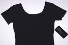 Theatricals Dancewear Leotard Bodysuit Scoop Ss Short Slv Th5502c Black New Girl