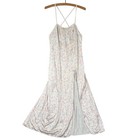 Petra Fashions Vintage Floral Maxi Slip Nightgown Small Lace Trim High Slit Usa