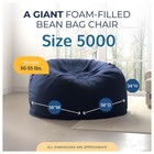 Ultimate Sack 5 Foot Foam Filled Washable Fur Covered Bean Bag Chair  Navy