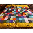 Large Vintage Patchwork Quilt Farmhouse Large Multicolor Handmade Crazy