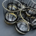 6 Vintage Culver Oil Derrick 22k Gold Whiskey Rocks Lowball Glasses- Some Wear