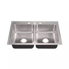 Just Manufacturing 33x22 Double Basin 3 Hole Drop In Ss Kitchen Sink   new  