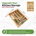 Natural Bamboo Cutlery Tray Drawer Organizer Kitchen Utensil Flatware Silverware