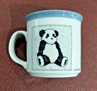 Vintage Stoneware Mug Cup Panda Bear Heartprint Otagiri Japan