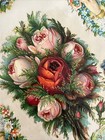 Antique German Paper Flowers Floral Hands Fruit Doll Baskets Roses Colors German