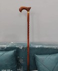 Victoria Full Wooden Walking Stick - 36  Vintage 2 Folds Walking Cane