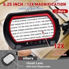 12x Square Ultra Long Magnifying Glass With Light And Clamp