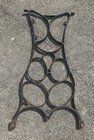 Vintage Cast Iron Sewing Table Base Legs Set Ends Sides Pair Metal Stand Antique
