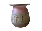 Antique Art Nouveau French Acid Etched Glass Vase With Figurines Small