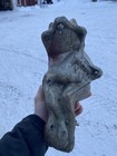 Antique Vintage Cast Aluminum Sitting Frog Concrete Mold Form - Rare 