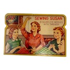 Sewing Susan 21 Silver Eye Needles Threader Vintage 1950s Sewing Kit Book Japan
