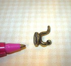 Miniature Sturdy Antiqued Brass Coat Hook  Dollhouse Miniatures 1 12 Scale