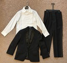 Nautica Boys 3 Piece Black Tuxedo Suit Set Size 8 Nwot