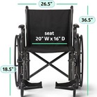 Medline Durable Steel Wheelchair 20   w X 16   d Seat With Flip-back Desk-length