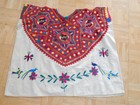 Vintage Hand Embroidered Mexican Blouse Top Boho Peasant Ethnic Folk Poncho