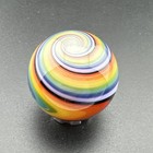 Contemporary Handmade Art Glass Marble 1 04  Rainbow Swirl Bright Wigwag Chevron