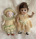 2 Dollhouse Dolls Bisque 3-1 2 Germany 1 Kestner Jointed Sleep Eye 1 Molded Hair