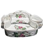 Vintage Hammersey Bone China Strawberry Condiment Set Tray Creamer Jam Dish Made