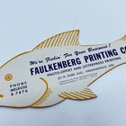 1930s Blotter Card Die Cut Fish Faulkenberg Printing Co  Indianapolis Ind  Sc9