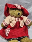 Vtg Russ Berrie Chantilly Handcrafted Teddy Bear 18 In Stuffed Animal Hearts Hat