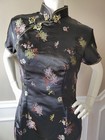 Traditional Chinese Cheongsam Dress 40 Blk floral
