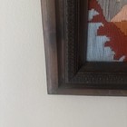 Vintage Framed Crewel Embroidery Artwork Fall Scene Mill Water Trees Reflection
