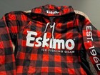 Eskimo Ice Fishing Gear Red And Black Plaid Pull Over Hoodie Adult Size Large