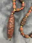 Tibetan Old Agate Dzi Beads W dragon Vein Agate Dzi 36eyed Bead Pendant Necklace
