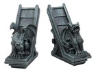 Ebros Gothic Roaring Gargoyles On Rooftop Sculptural Bookends Set 7  High Decor