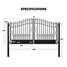 Zumi 12x6 Ft  Dual Swing Driveway Gates Weatherproof Iron Gate Kit For Outdoor