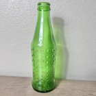 Vintage Green Glass Soda Bottle 6 Fl Oz Dimpled Texture No Label 1960s   1970s