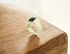 Black Onyx Square Cut With 925 Sterling Silver Gold Plated Ring For Men s  a163