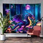 Uv Blacklight Printed Tapestry Western Dragon forest Animal Fluorescent Tapestry