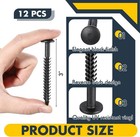 12 Pack Vinyl Shutter Fasteners Plastic Shutter Screws Window Shutters Black