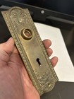 Vintage Arts Craft Deco Victorian Cast Brass Door Knob 7 1 4    Back Plate