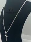 20    3mm Stainless Steel Rope Cross Chain Necklace Silver