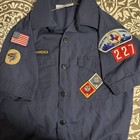 Boy Scout Shirt Youth Lg With Patches  Button Up 