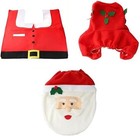 Christmas Bathroom Sets  3pcs set Santa Toilet Seat Cover With Tank Lid Cover