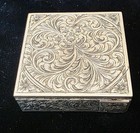 Vintage Italian 800 Silver Hand-engraved Floral Compact W  Lipstick Holder