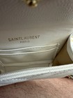 Yves Saint Laurent Wallet White With Gold Logo Mini Envelope 