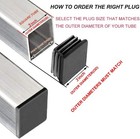 4 Pack 3 Inch Square Plastic Plugs  75mm  75mm Insert End Caps For Square Tubing