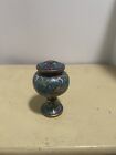 Vintage Brass   Enamel Cloisonne Dome Covered Miniature Trinket Pill Jewel Box