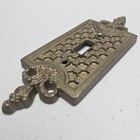 Vintage Mip Brass Fleur-de-lis Switch Plate Cover Ornate Lattice Mid Century