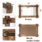 36x24 Rustic Wood Framed Large Bathroom Wall Mirror Wooden Decorative
