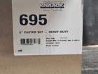  qty 4  Knaack 695 6 Inch Casters With Brakes Heavy Duty Polyolefin Wheel