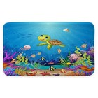 Sea Turtle Bath Rugs Non Slip For Bathroom  Blue Ocean Theme Bathroom Mat Rug   