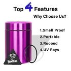 Smell Proof Jar  Aluminum Airtight Stash Storage Container With Rubber Green